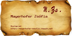 Mayerhofer Zsófia névjegykártya