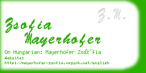 zsofia mayerhofer business card
